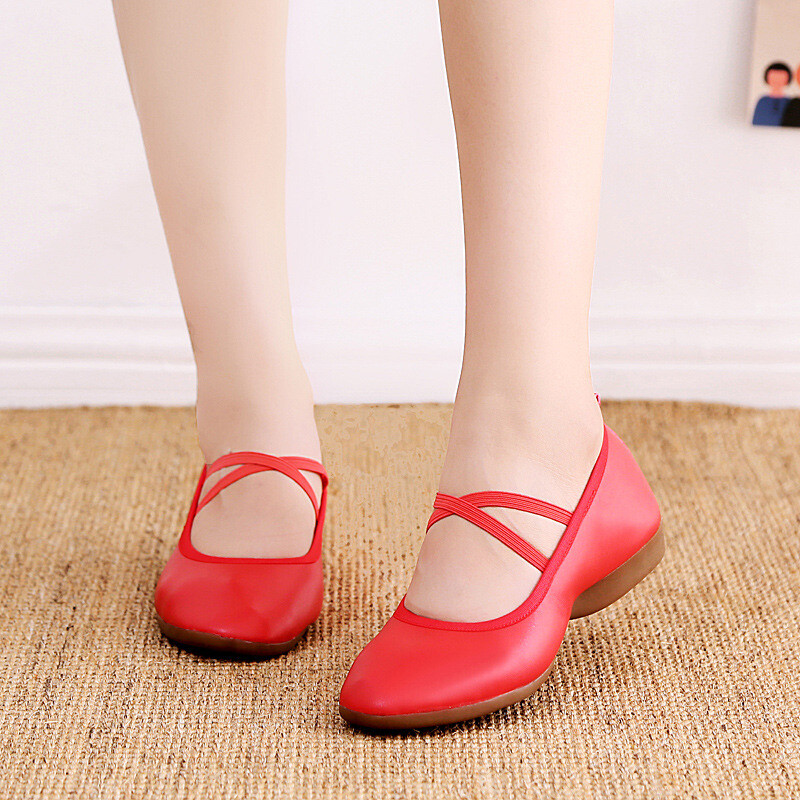Women’s Dance Shoes Soled Flat Heel Soft Pu Leather Professional Dance Shoes