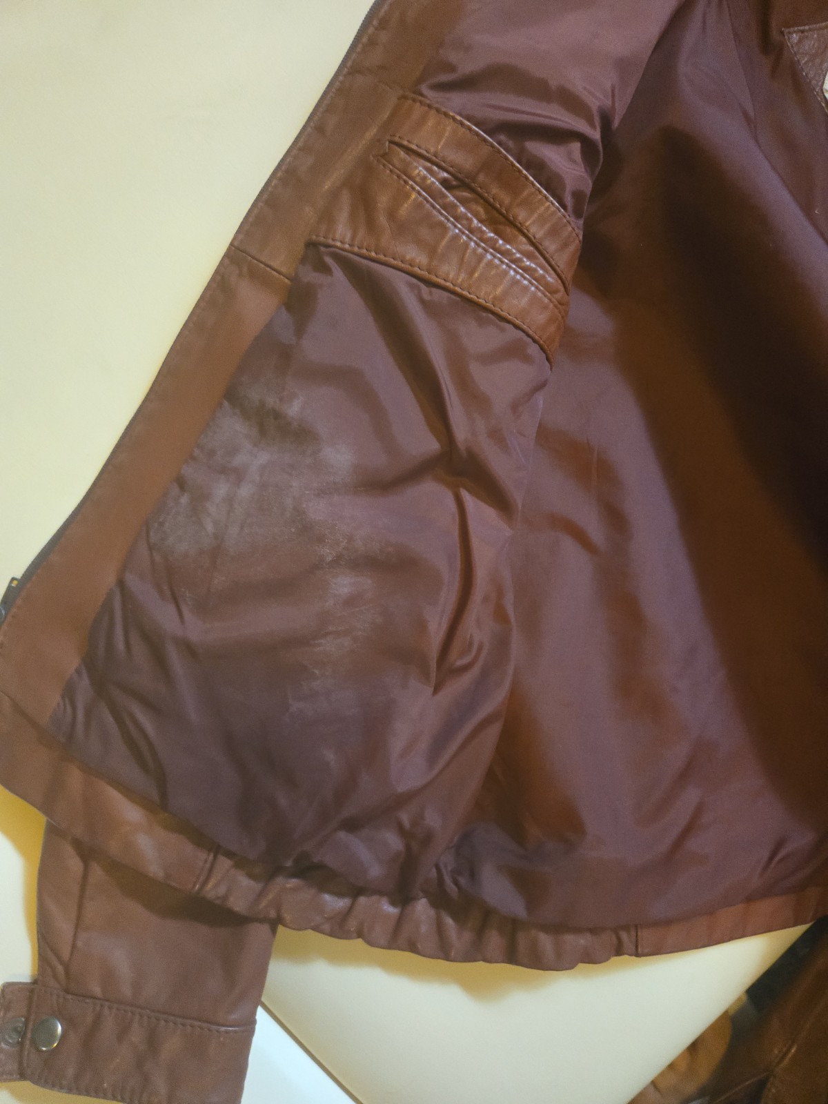 Vintage Chess King Men’s Orange Genuine Leather Jacket Size 40 (Medium)