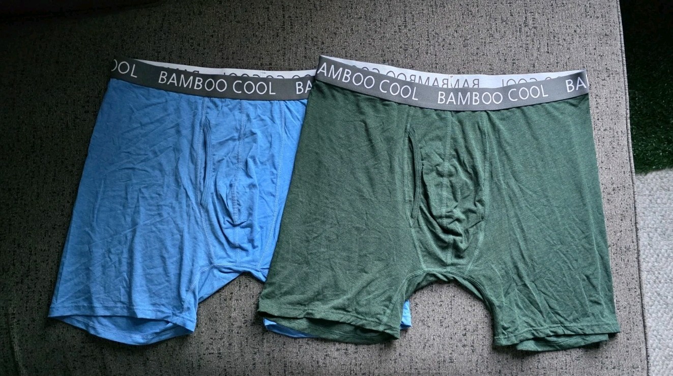 BAMBOO COOL Men’s Bamboo Underwear Boxer Briefs 2 Pack XL Blue Green