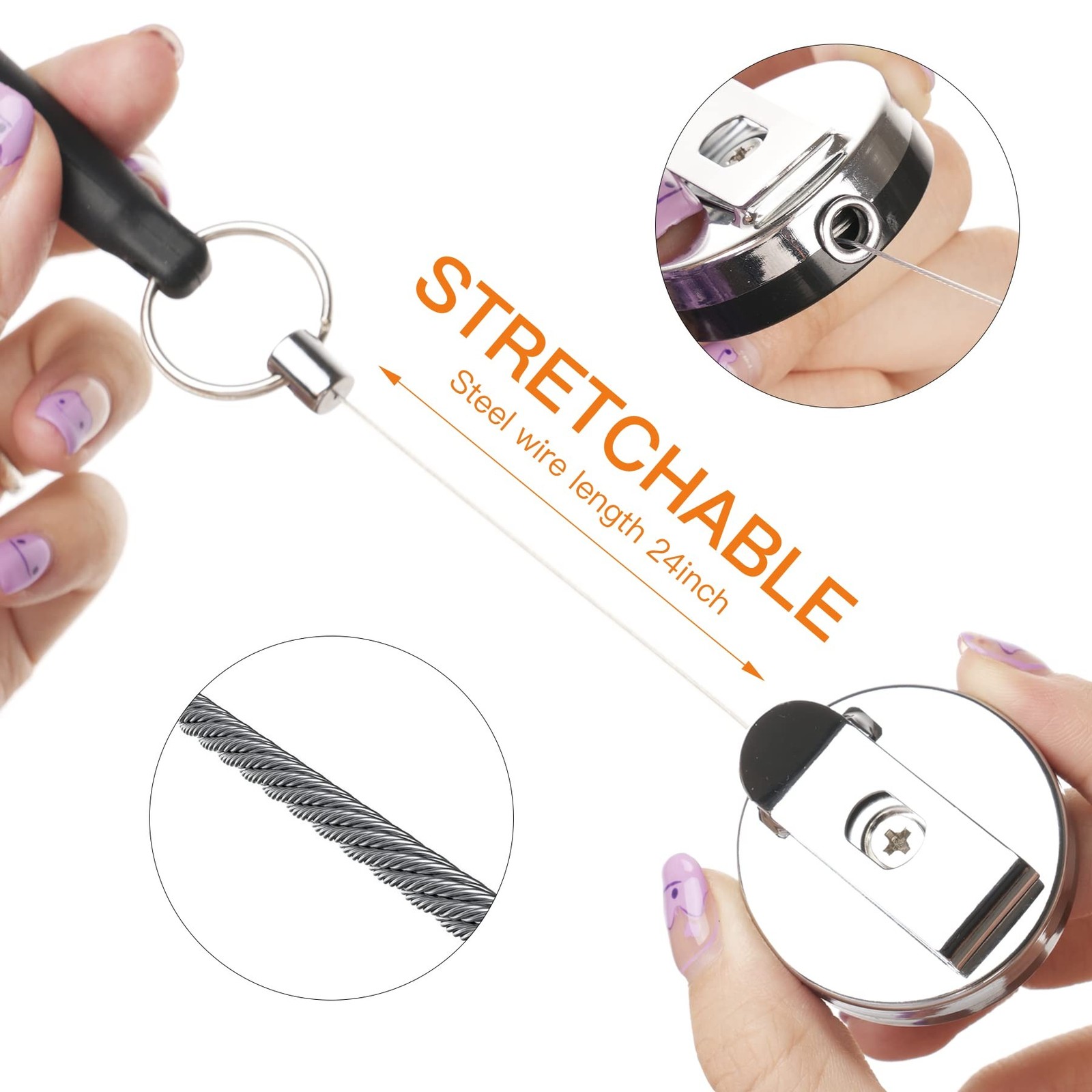 4 Pieces Heavy Duty Retractable Pull Pen Pencil Holder,Ideal Grip for Markers…
