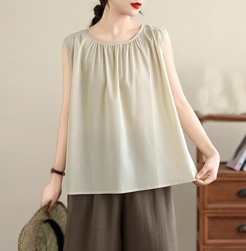 Summer Womens Casual Loose Sleeveless Shirts Tops Blouse Waistcoat Vest