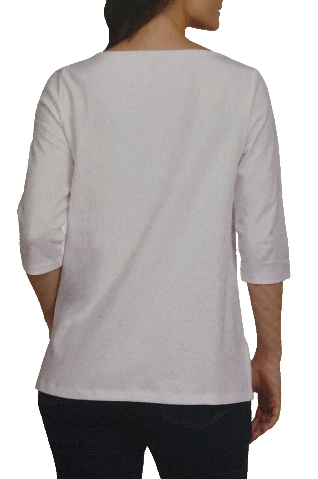 Lands’ End 3/4 Sleeve Boat Neck Pima Cotton Tee