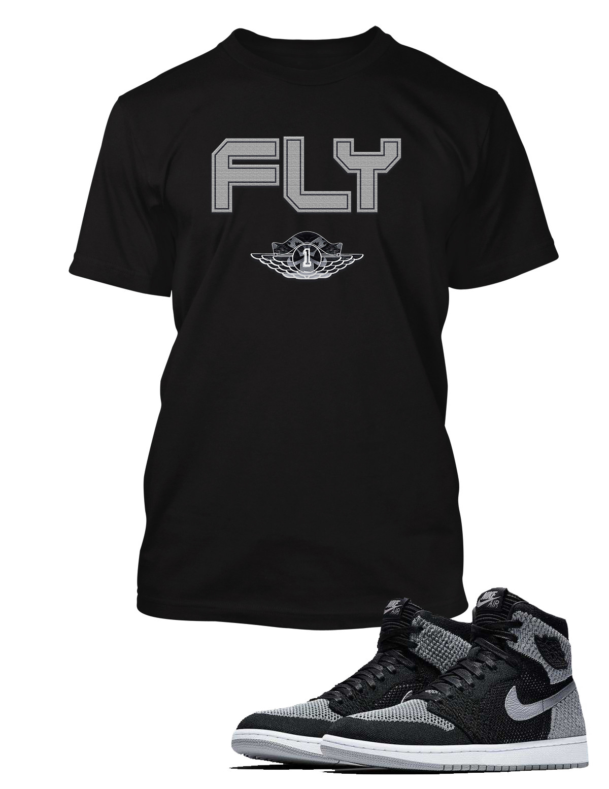 Mens FLY ONE Street Wear Graphic Tee Shirt To Match J1 High Shoe Hip Hop T