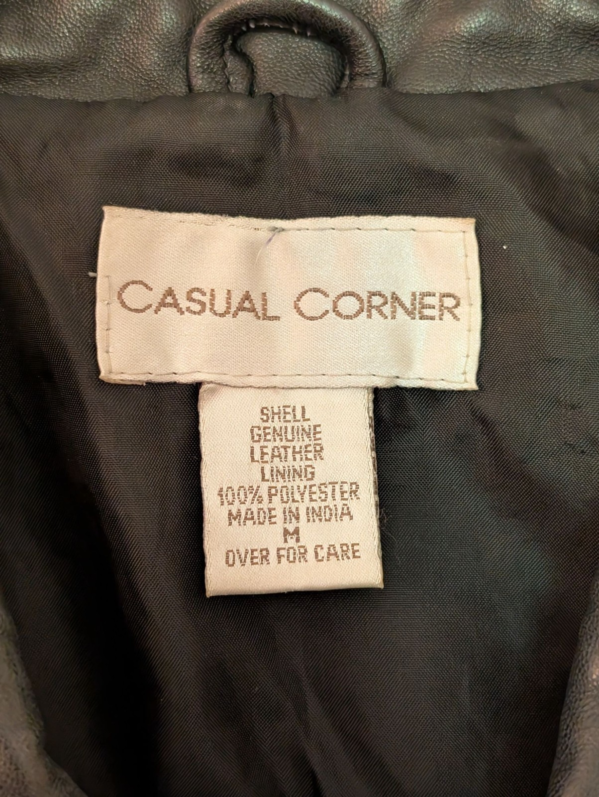 Vintage Casual Corner Women’s Genuine Leather Jacket Soft Black Sz Med YKK Zip