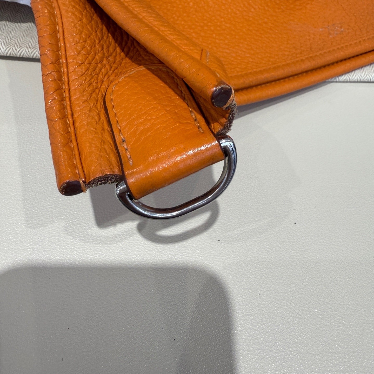 Hermes Pre-Owned Authentic Luxury Handbag Orange 29*30*8cm Silver