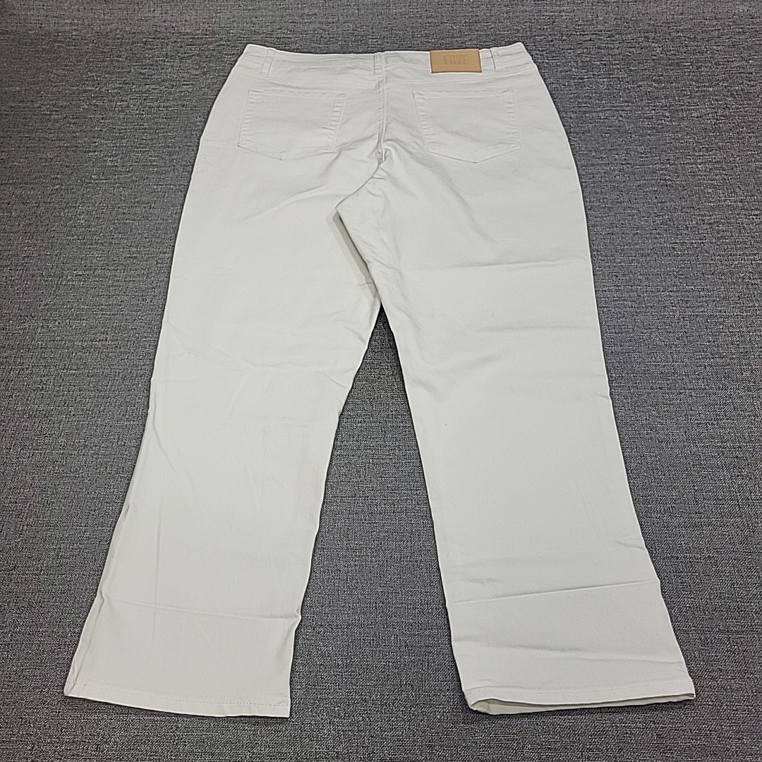Frye Womens Jeans Size 16/34 Off White Button Zip Fly High Rise Jeans w Pockets