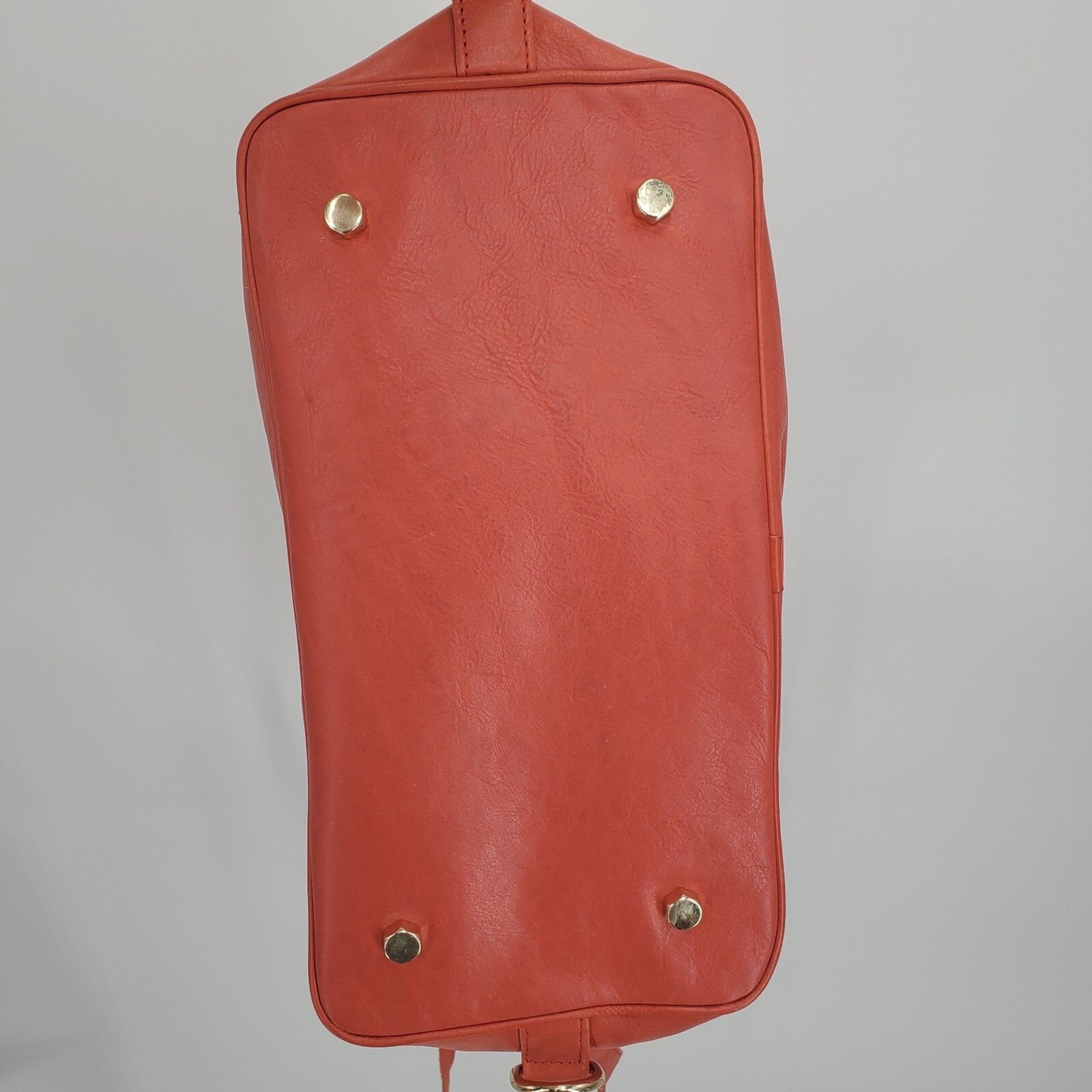 Rebecca Minkoff M.A.B. Mini Satchel Handbag 100% Leather Orangish Red