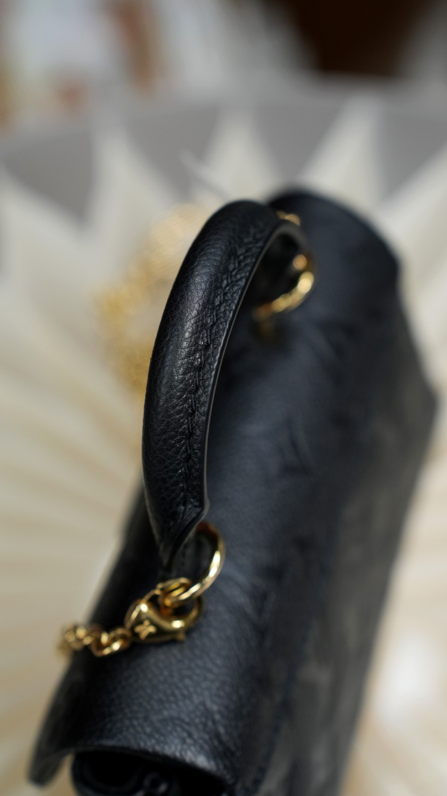 LOUIS VUITTON Madeleine Monogram Empreinte Top Handle Chain Shoulder bag Women