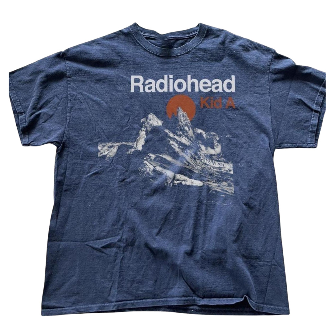 Radiohead Kid A 90s Albums Retro Style Navy T shirt Classic style NH29274