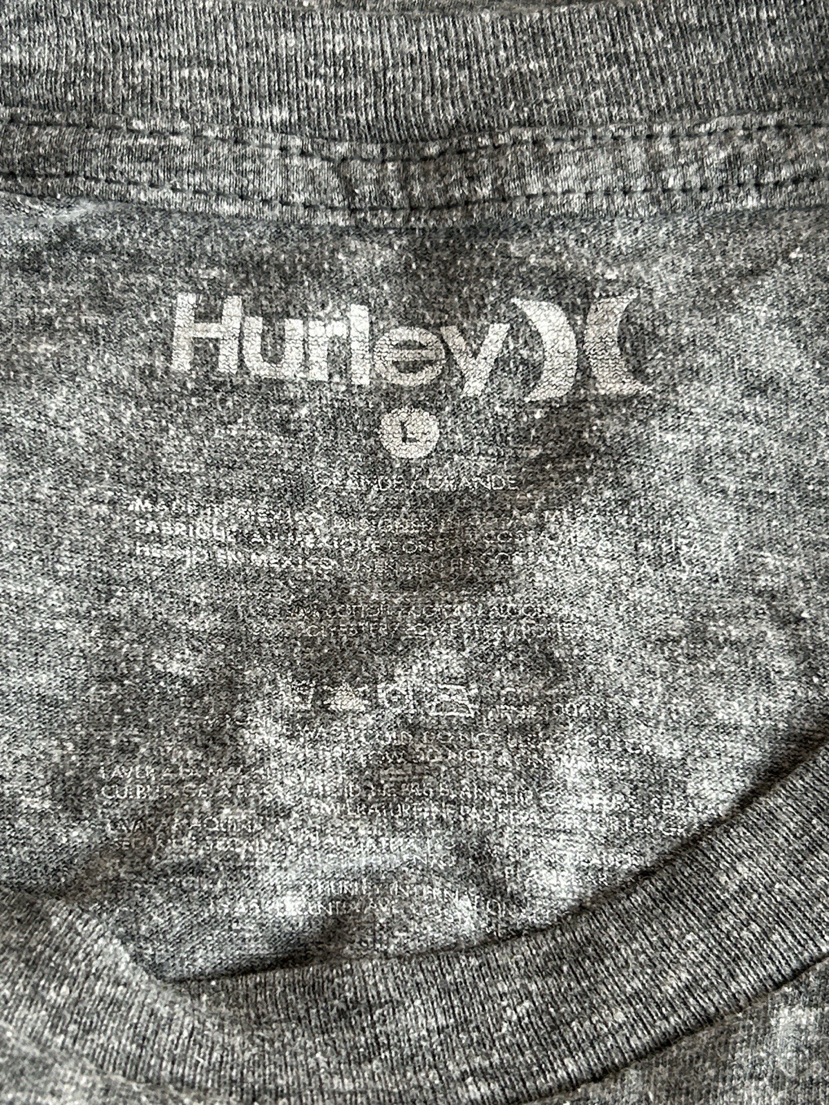 Hurley Men’s Gray Graphic Logo Knit Short Sleeve Crew Neck T-Shirt Size M