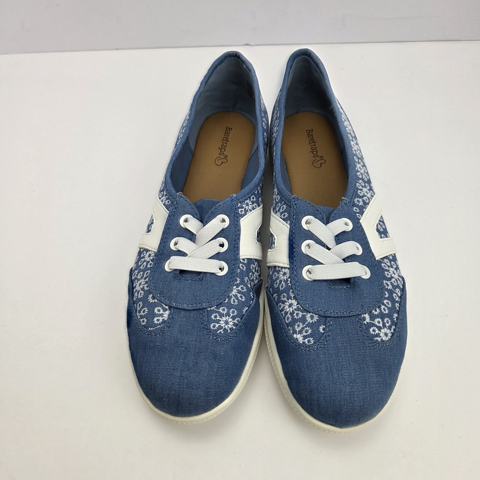 Baretraps Vannie Womens 8M Blue Floral Denim Sneakers Comfort Casual Walking