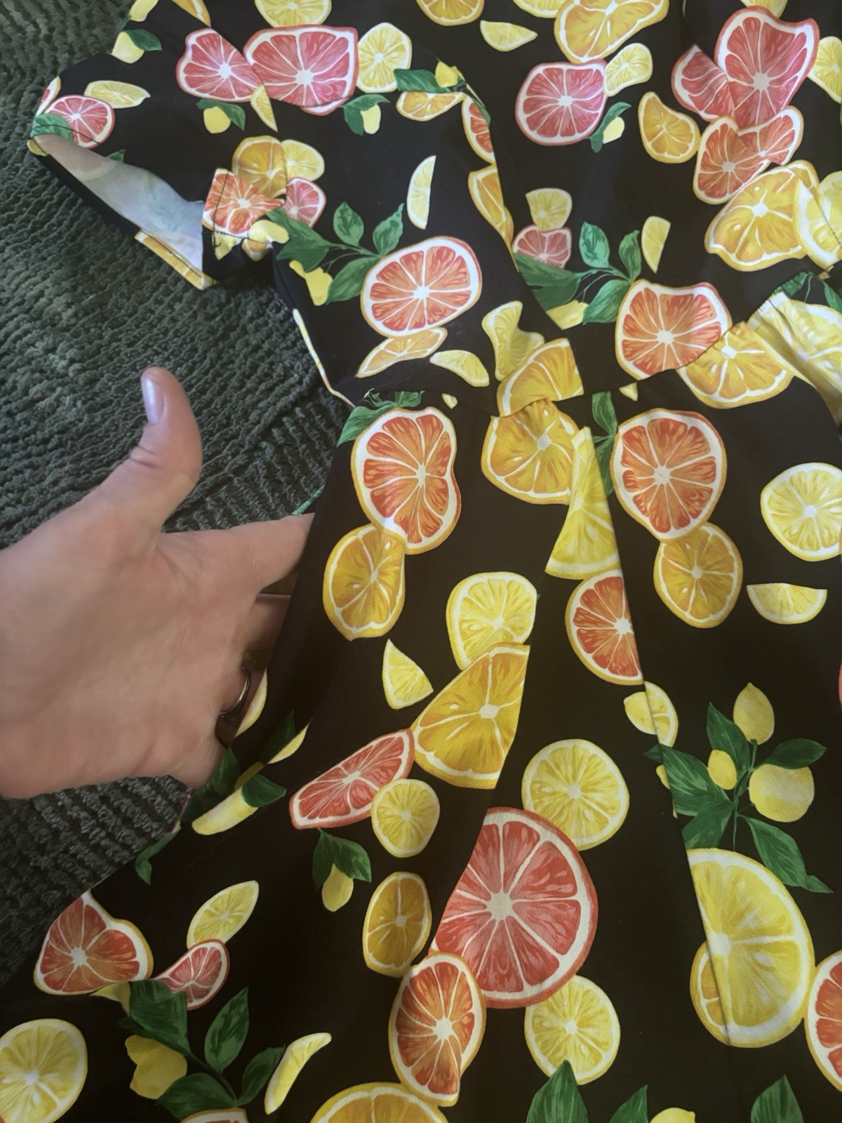 Eva Rose 50s Style Citrus Fruit Fit & Flare Dress Rockabilly Lindy Hop Size M