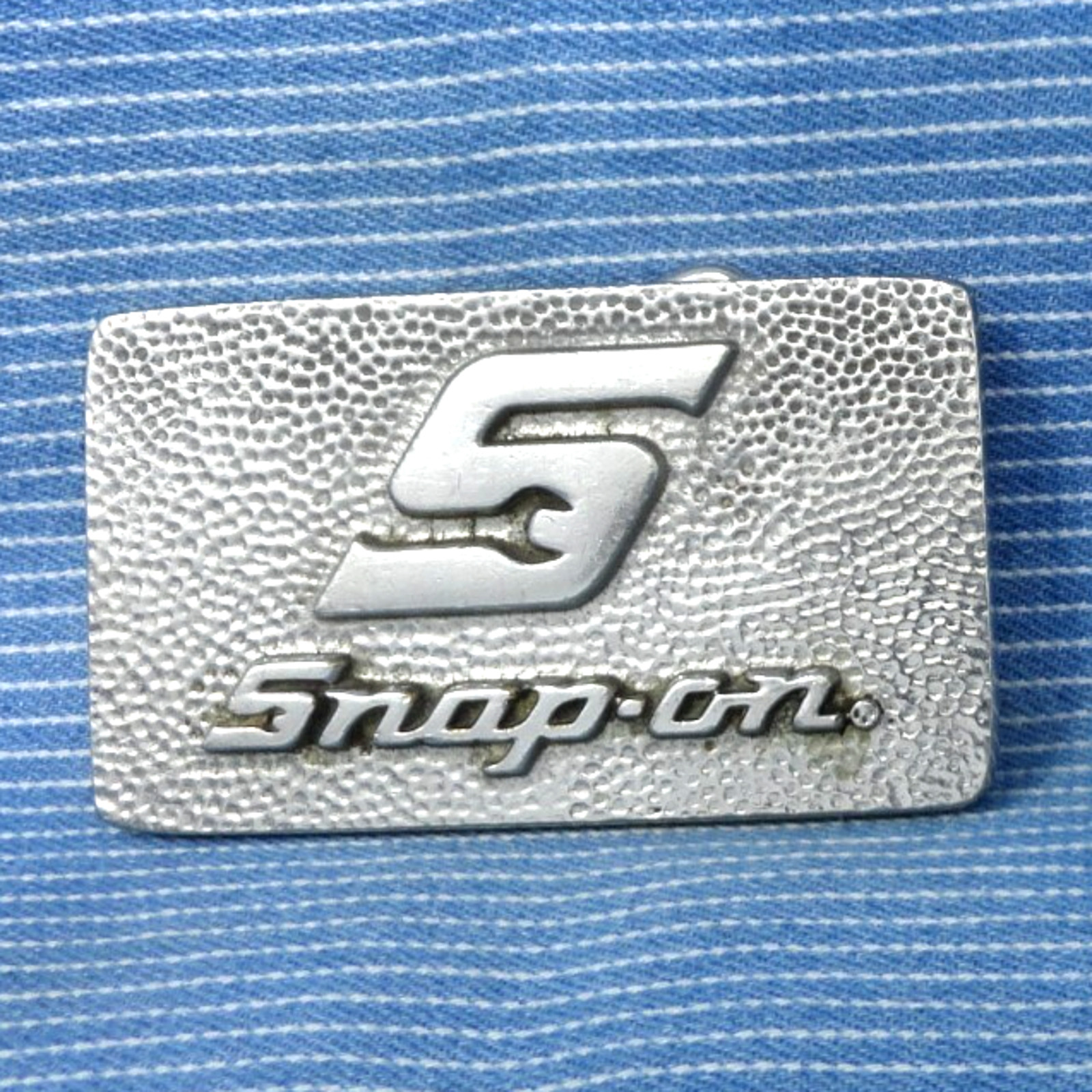Snap-On Promo Belt Buckle Mechanic 24k & Silver Plated Brass Vtg 80s BTS .CPA539