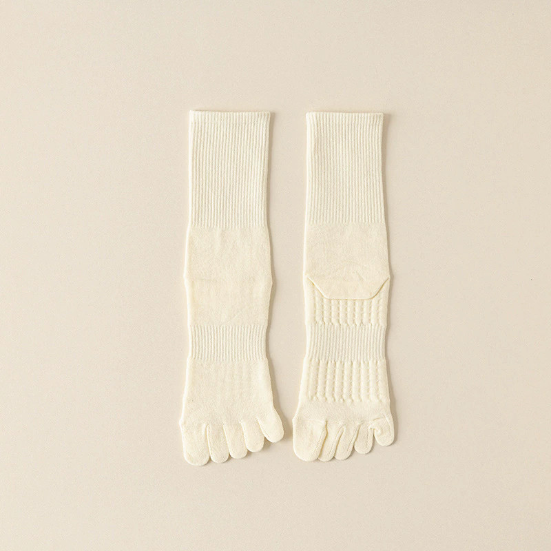 Women Crew Ankle Five Finger Toe Solid Casual Mesh Color Sport Cotton Sock 5Pack