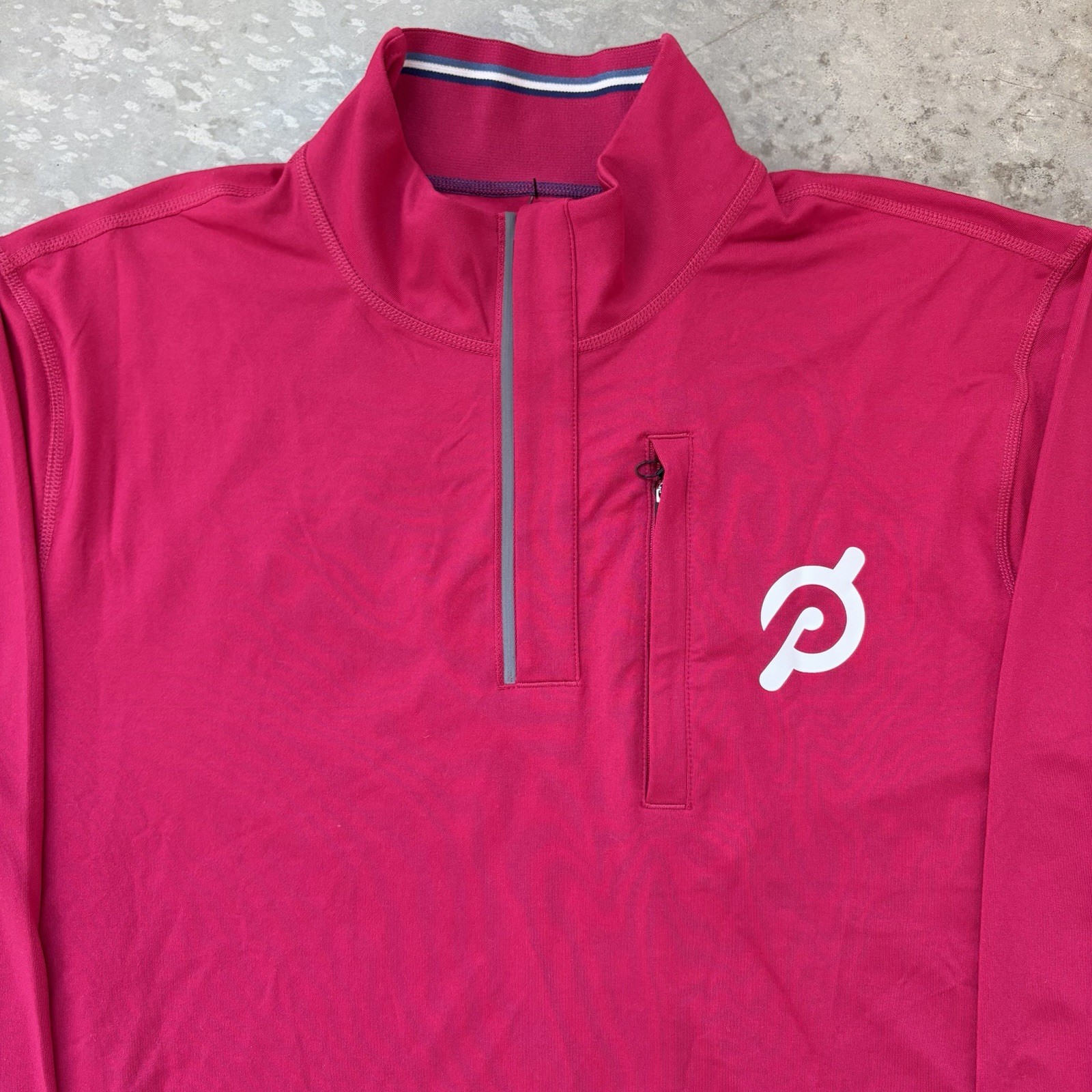 NEW Peloton x Fourlaps Venture 1/2 Half Zip Pullover Zip Pocket Pink Size Large
