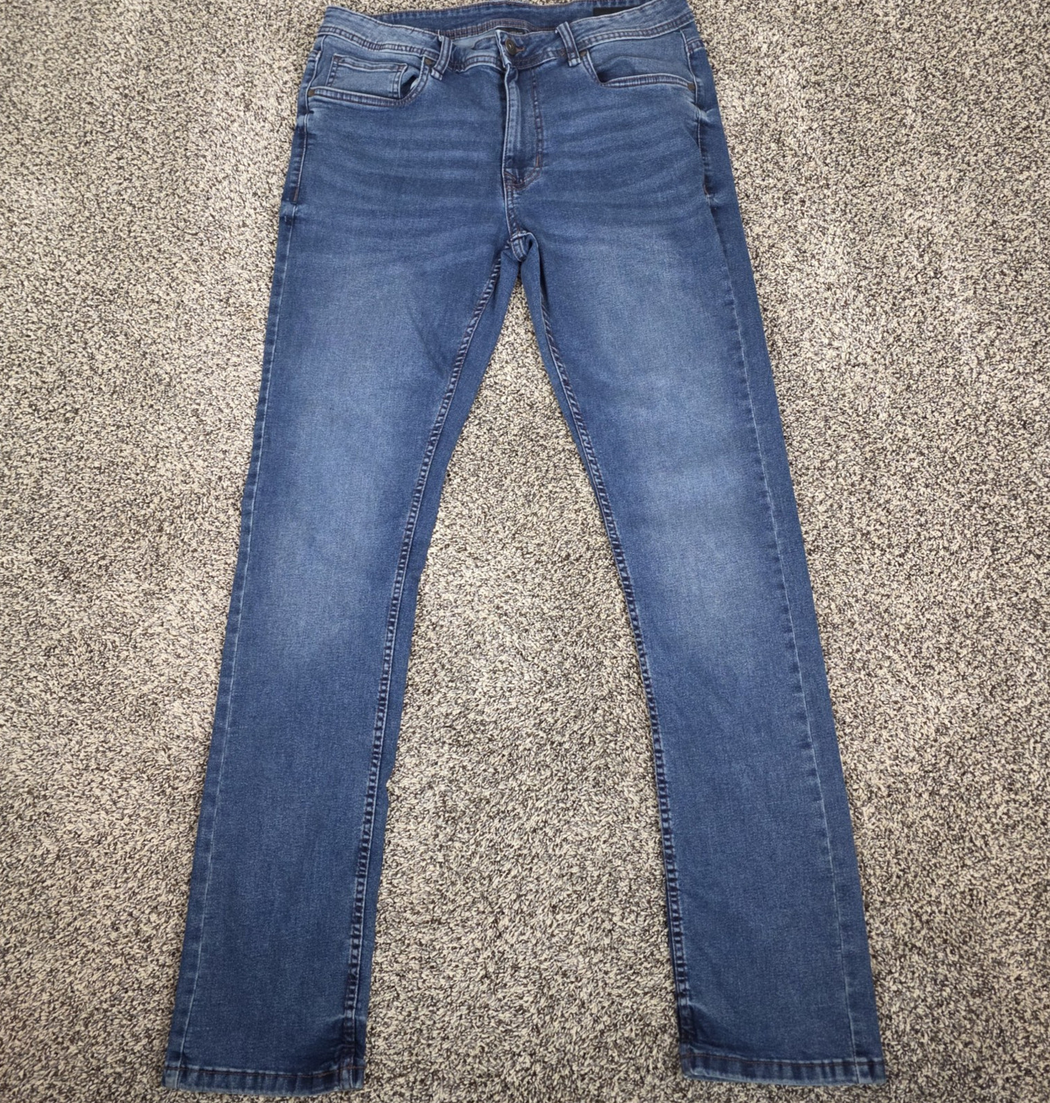 The Perfect Jeans Mens 33×34 (33×33) Slim Fit Blue Stretch Thigh Fade