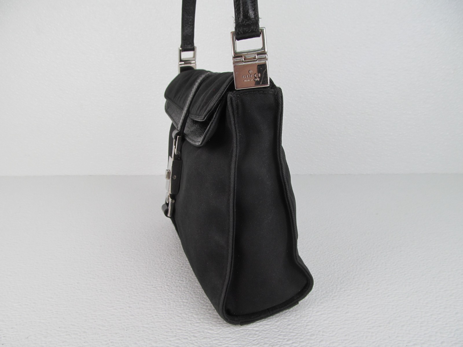 Gucci Jackie Black Canvas Small Shoulder Bag 0013734 001998 Vintage