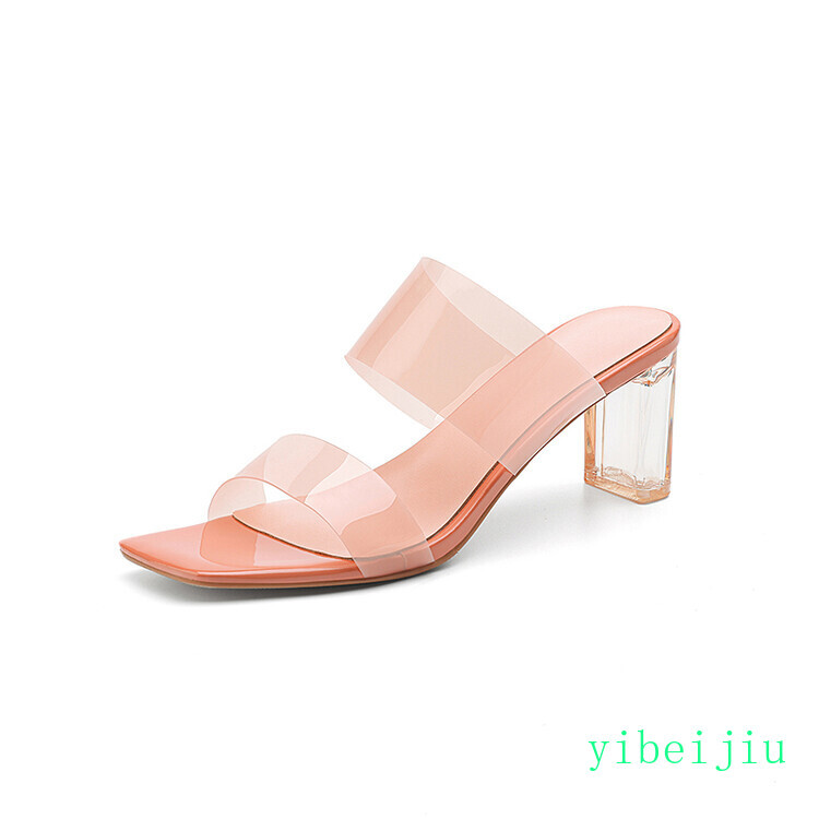 New Women Lady Slippers Crystal High Heel Sandals Mules Slides Causal Shoes 2026
