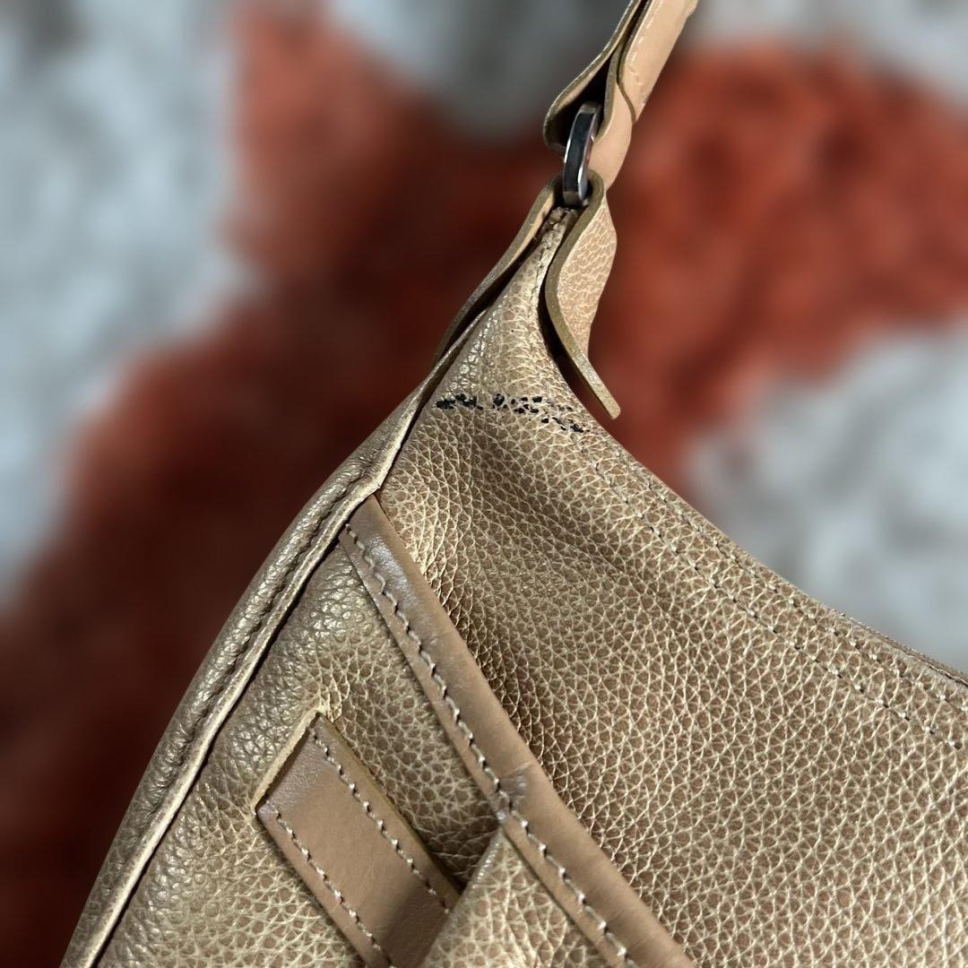 Longchamp Leather Shoulder Bag, Beige