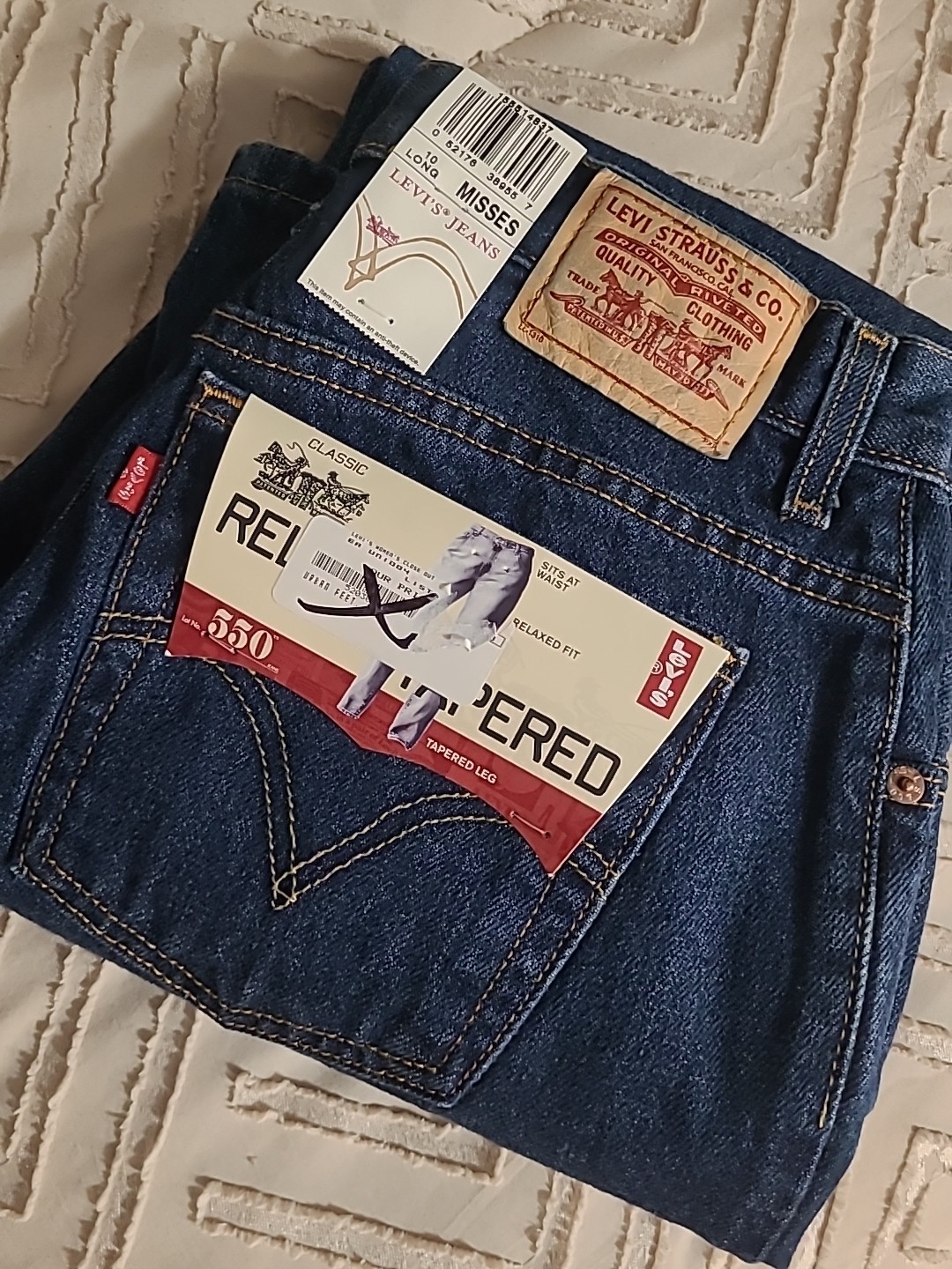 VTG Levi’s 550 Jeans Womens 10L (30×32) Dark Stonewash Relaxed Tapered Mom NWT