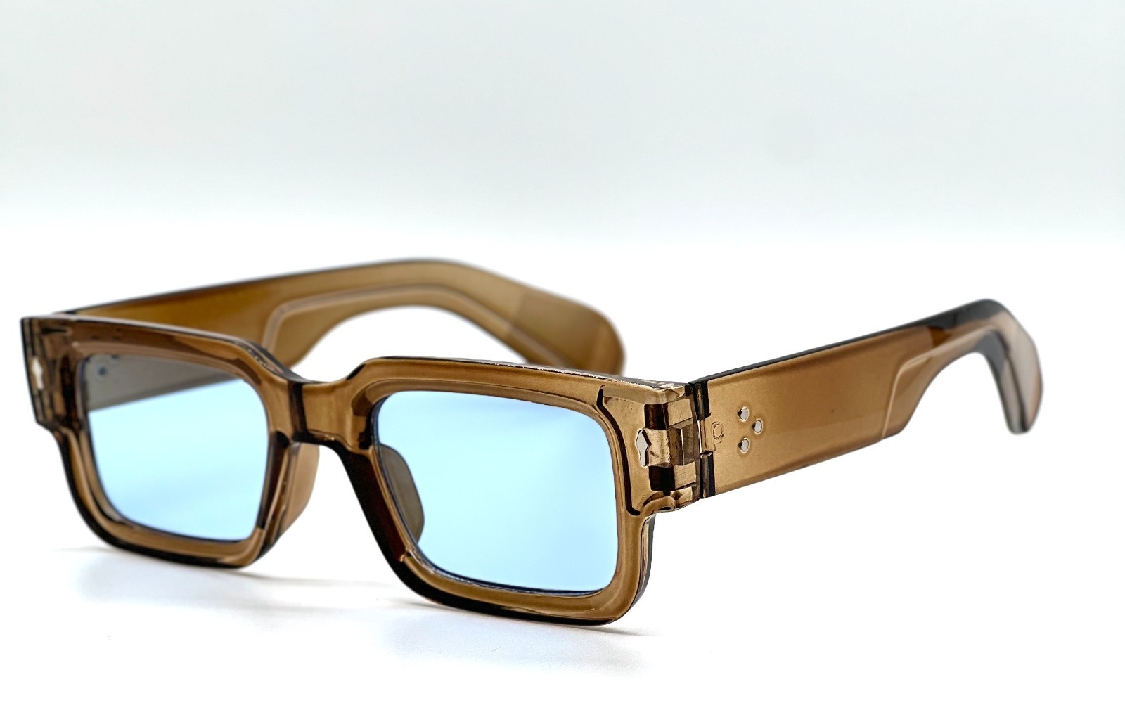 Black Thick Square Frame Chunky Yellow Tinted Lens Sunglasses Street Outdoor New