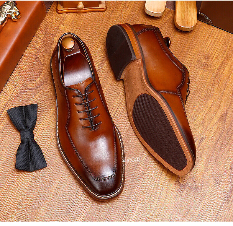 Men’s Real Leather Shoes Handmade Business Formal New Oxford Casual Dress Shoes