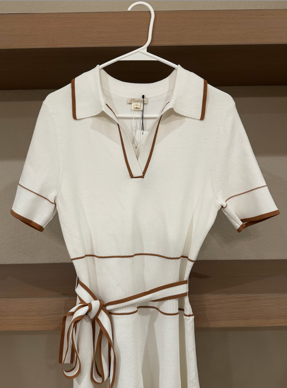 Shoshanna Ivory/Terracotta Maggie Dress
