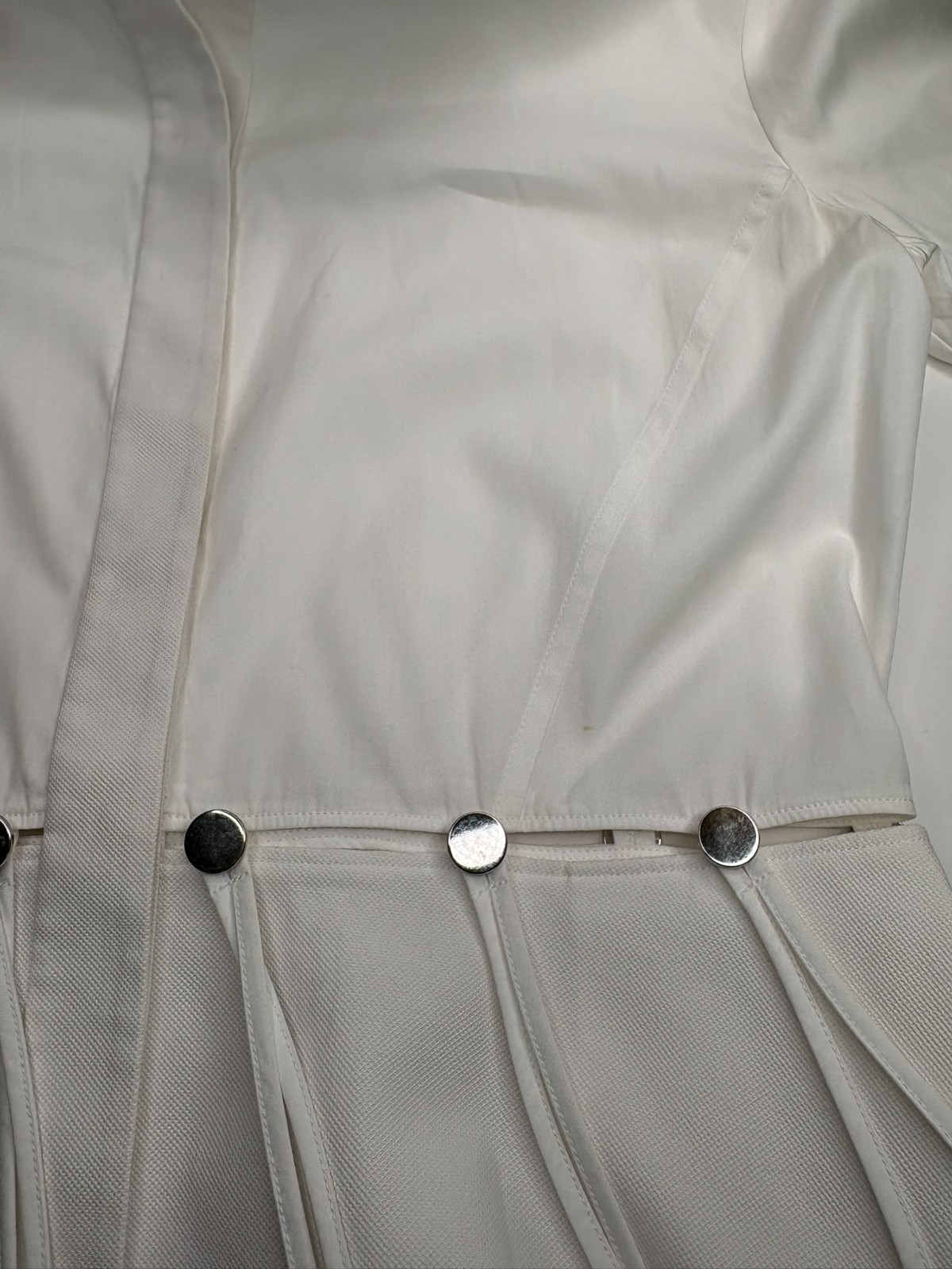 Alexander Wang Cotton Poplin Shirtdress White Size 10 Buttoned Cutout