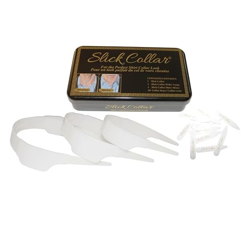 Shirt Collar Support System set with 3 adjustable, 10 premium Collar Stays &