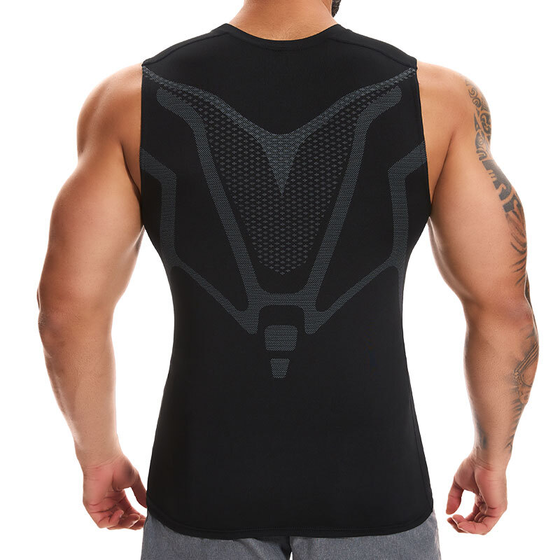 Men Compression Shirt Version Ionic Shaping Sleeveless Vest Tank Top S-2XL