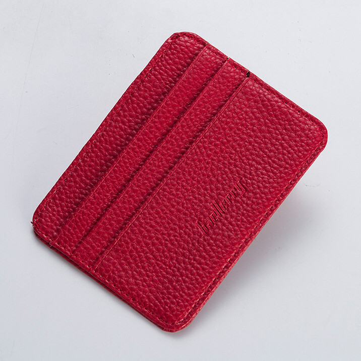 Unisex Slim Leather Wallet Card Holder Front Pocket Wallet Credit ID Pocket Thin
