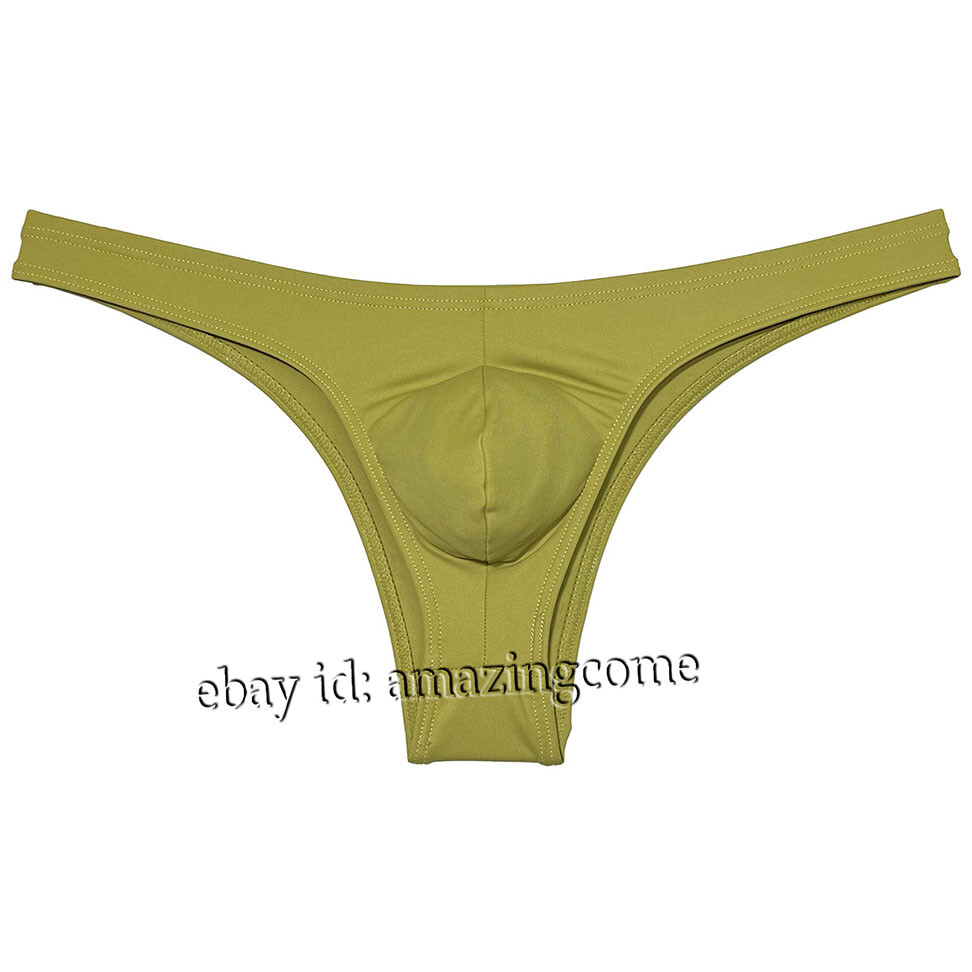 Men Cheeky Briefs Underwear Skin Feel Bikini Briefs Low-rise 1/2 Hip Booty Pants