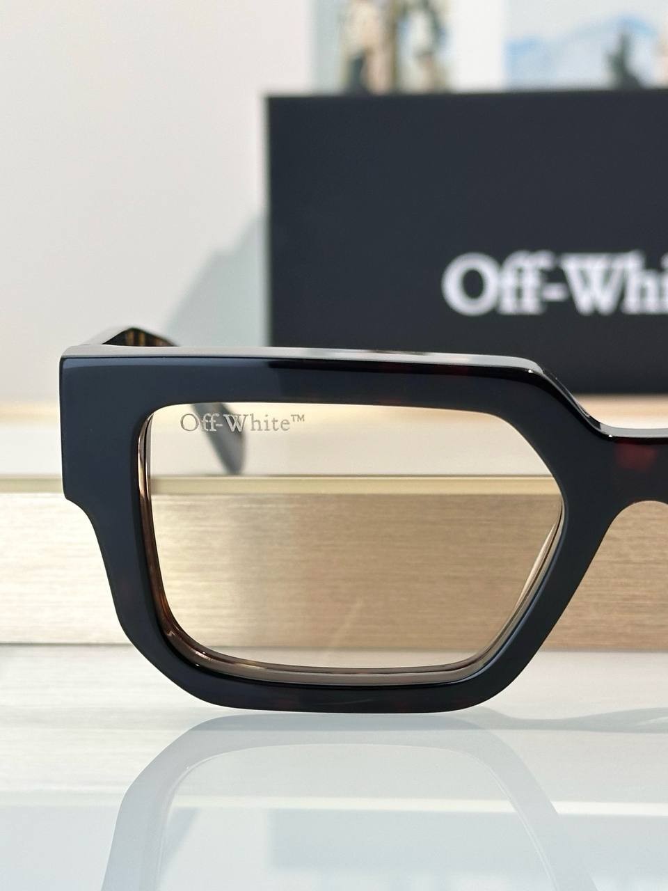 Off-White Square Eyeglasses Black Tortoiseshell Frame Luxury Designer Glasses Un