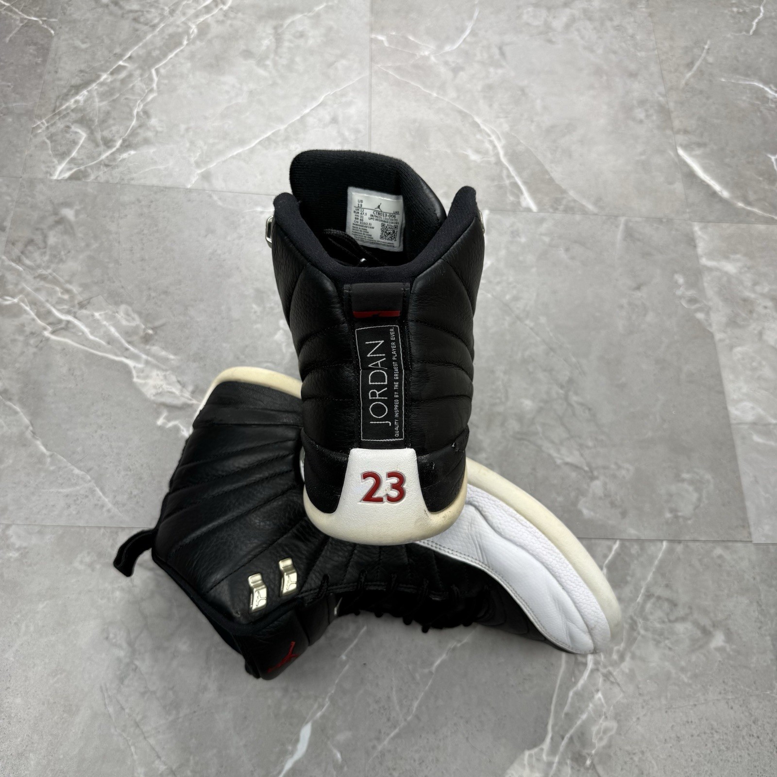 Nike Air Jordan 12 Retro Playoff 2022 Size 13 CT8013-006 Black White