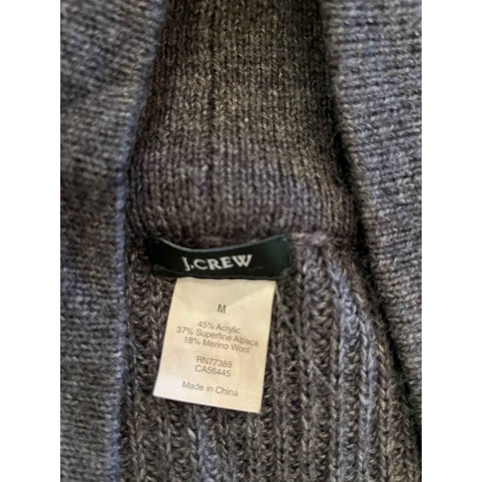 J. Crew Charcoal Gray Open Front Longline Knit Cardigan Sweater with Pockets – M