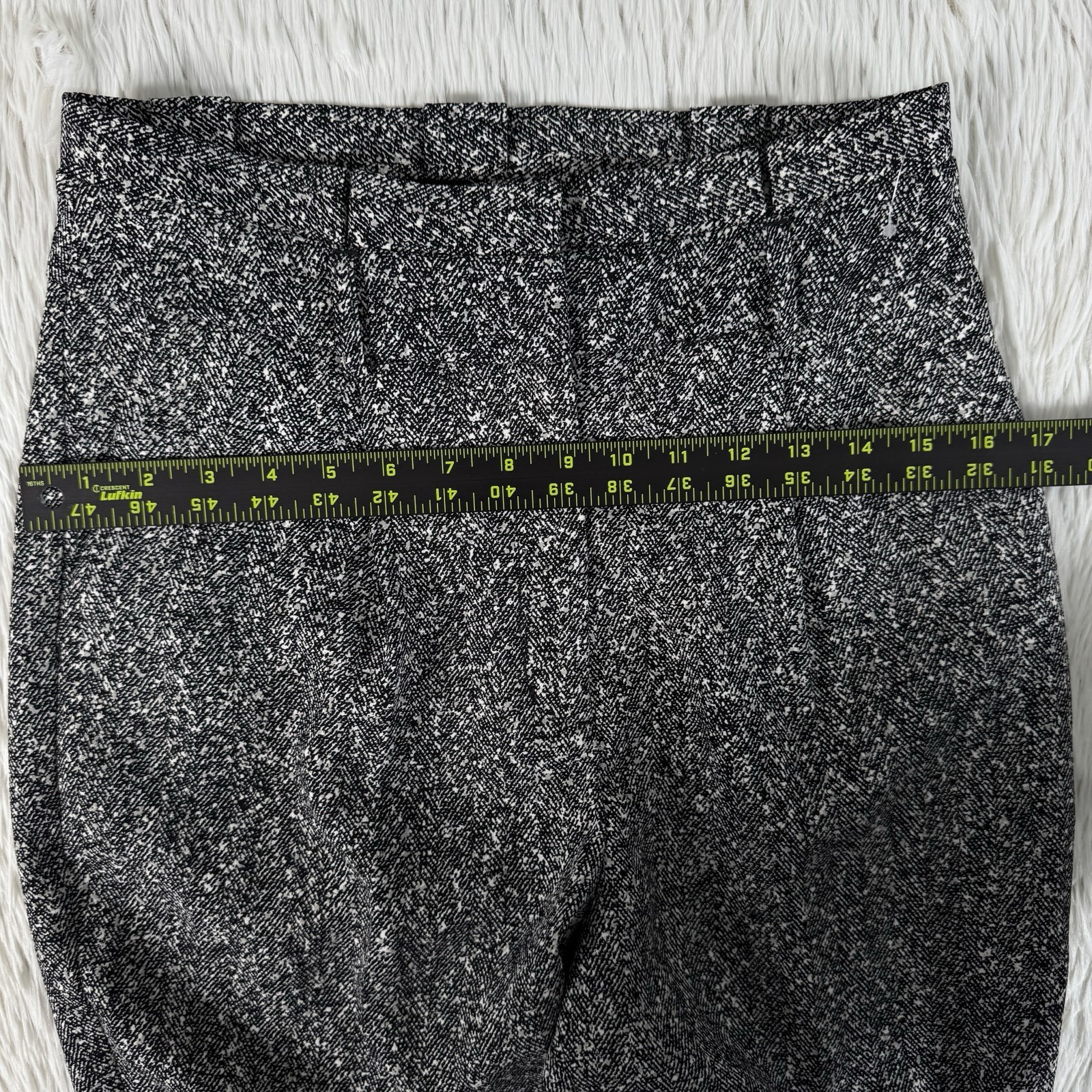 Express Black Salt & Pepper Pattern Super High-Rise Ankle Dress Pants Women’s 8L