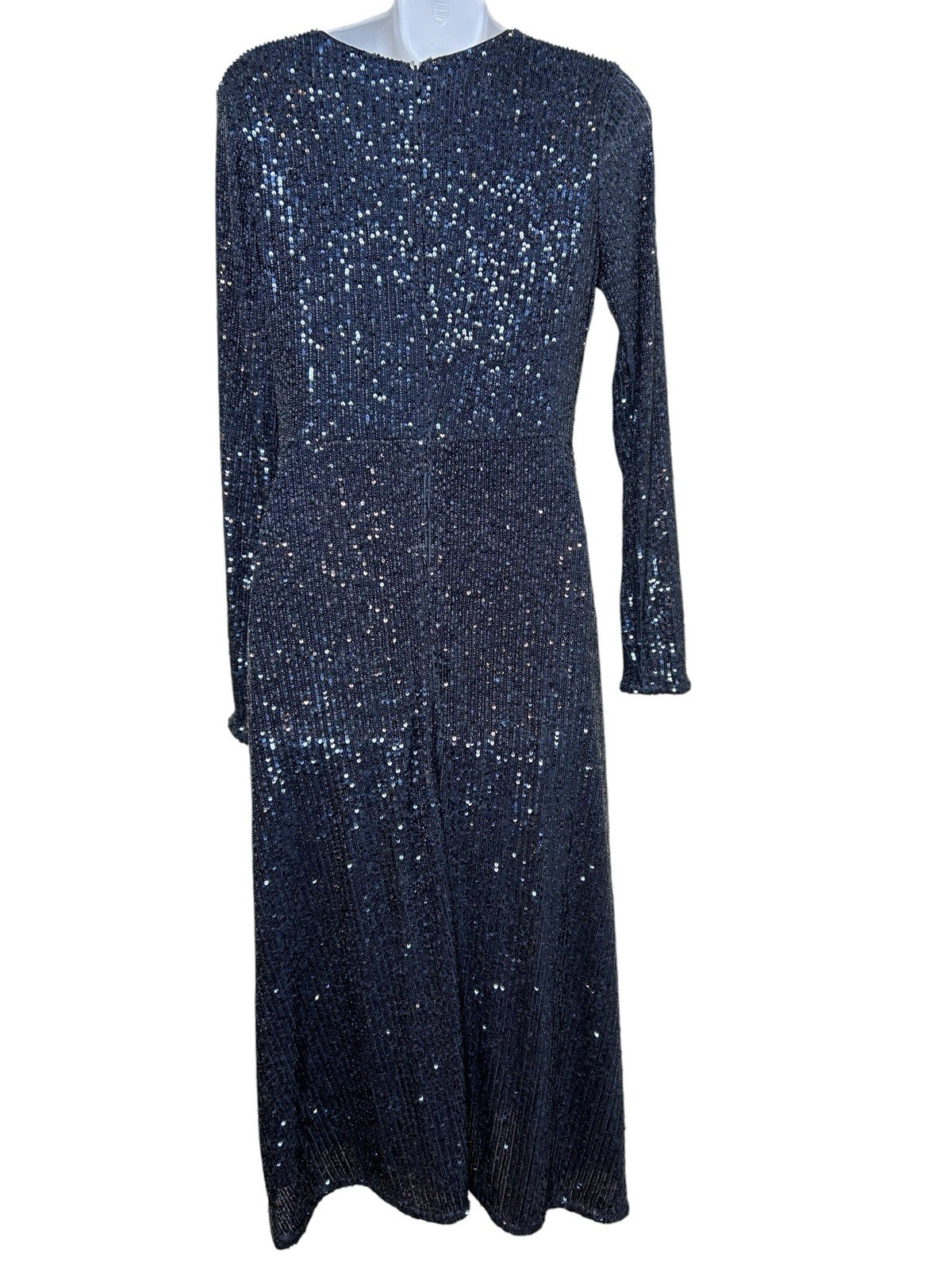 NWT ANN TAYLOR NIGHT SKY SEQUINs MIDI fit FLARE DRESS size 4 wedding formal