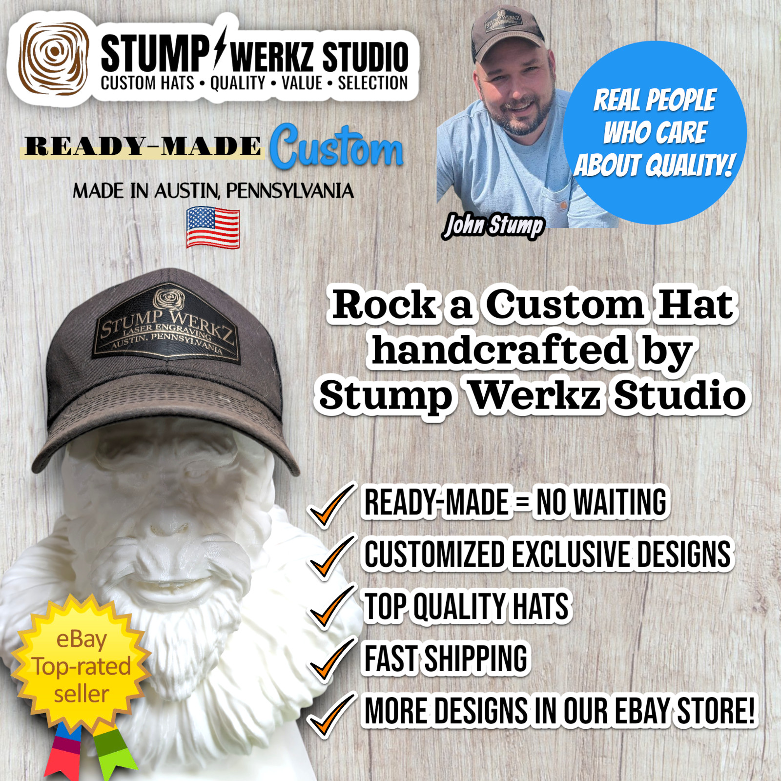 Custom Hat Trucker Baseball Cap Leather Patch CTT Oil Exploration & Cattle Texas