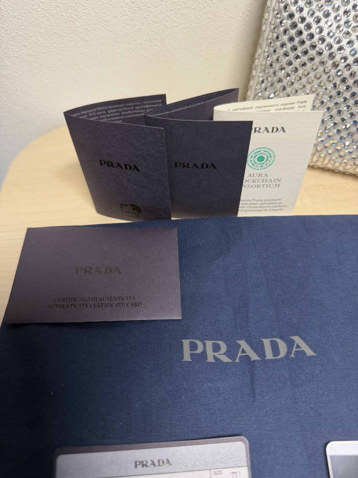 Prada Re-Edition 2000 bag Crystal Satin White NEW – FULL SET With certificate