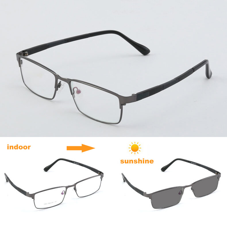 New Men’s Photochromic Gray Single Vision Reading Glasses Sunglasses +1.00~+4.00