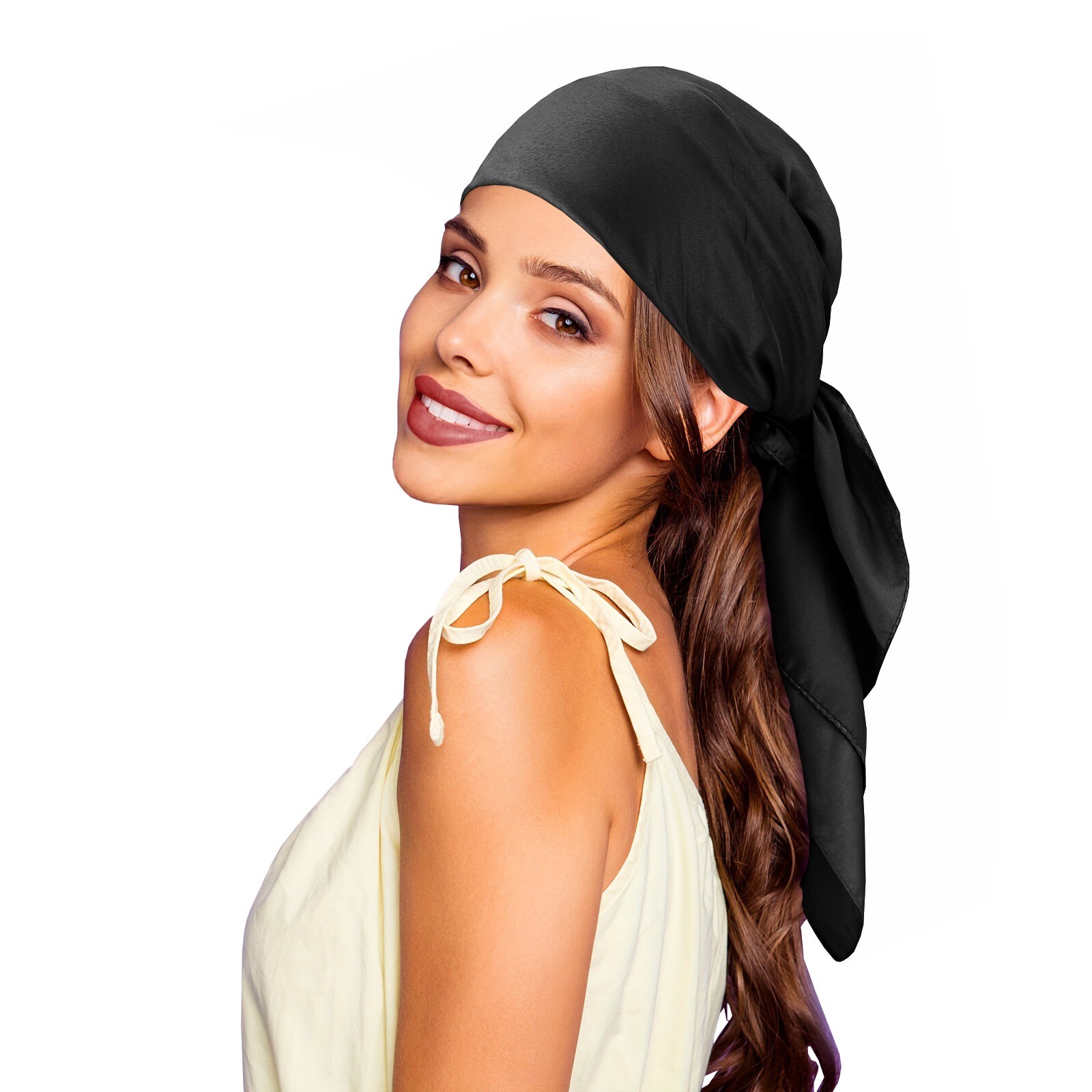 Women 35 Inch Satin Head Scarves Silky Neck Hair Wrapping And Sleeping At Night