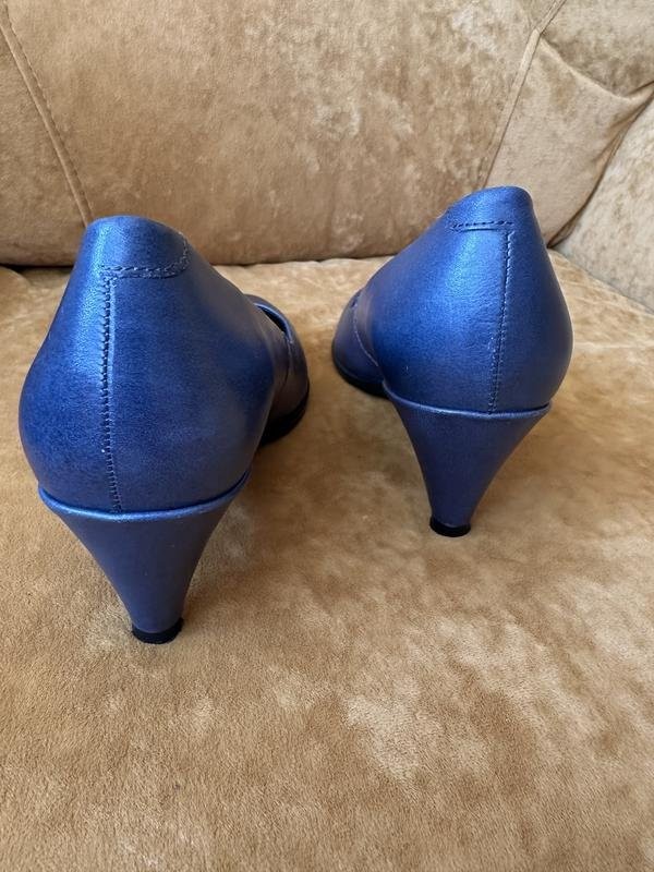 women ecco heels navy leather 38 #3QTR