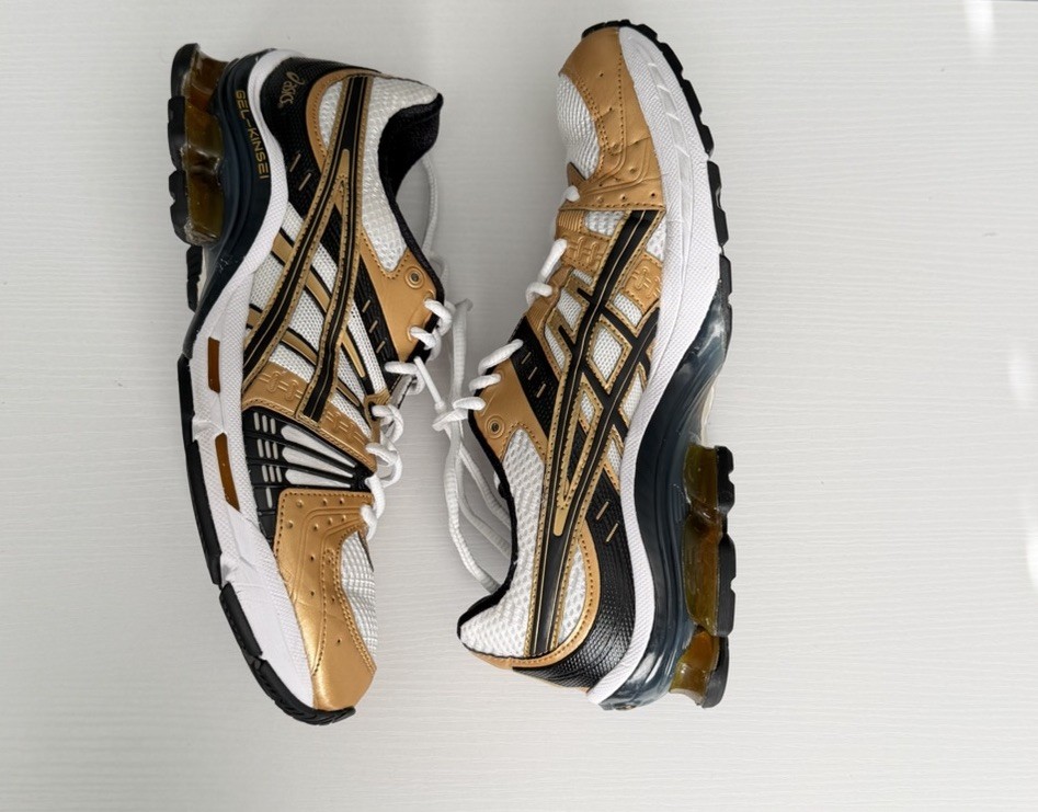 ASICS Gel Kinsei Gold White Black Running Shoes Women’s Size 9 Athletic Sneakers