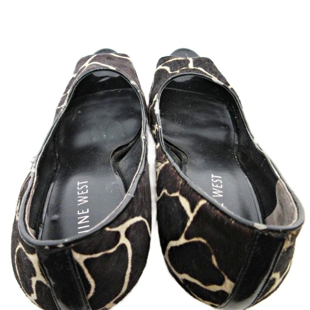 NINE WEST Giraffe Pattern Leather Pumps Brown 5/22cm (8.66in) B Condition