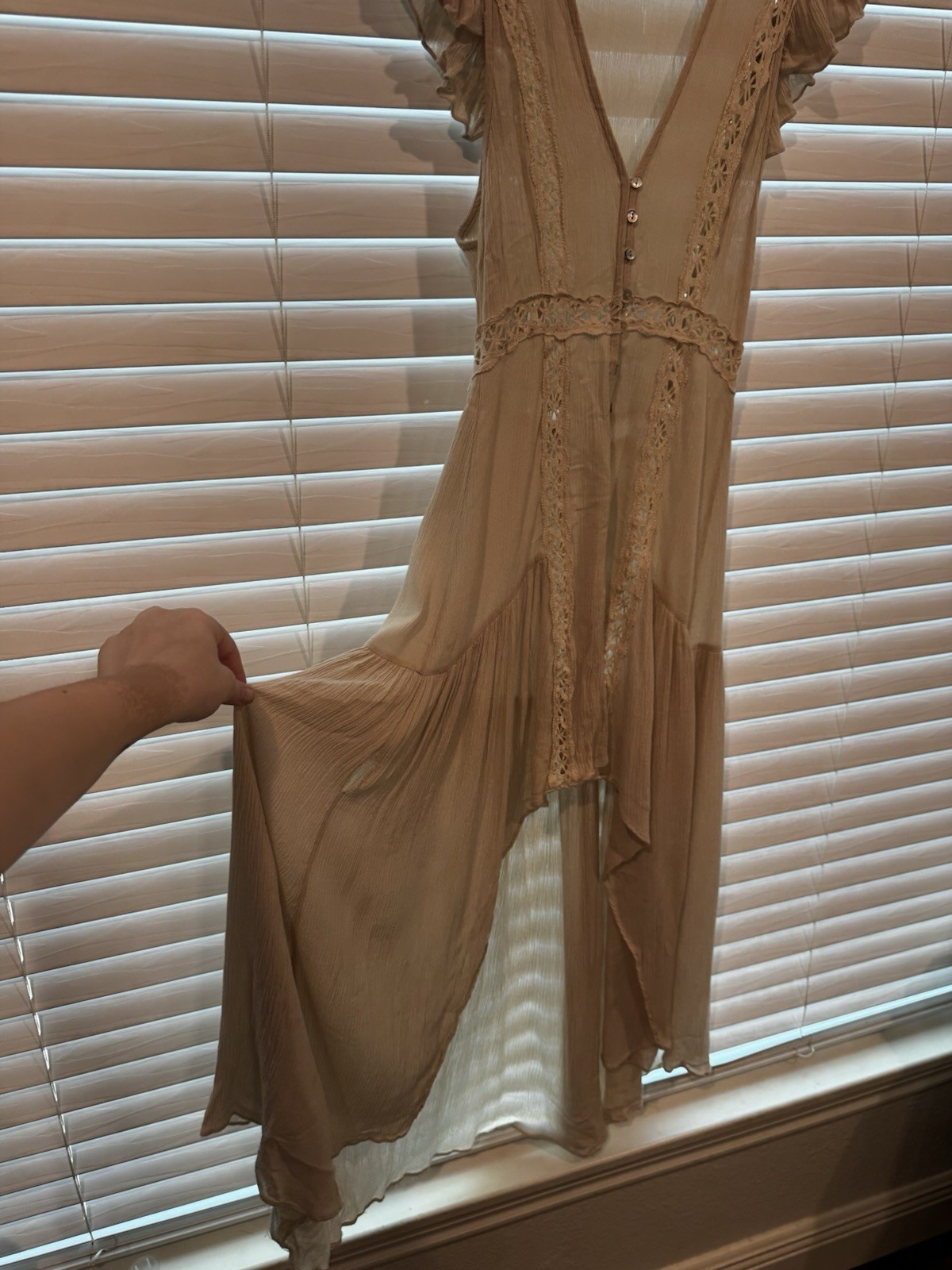 Womens Coverup Maxi Top Dress Layer S Crochet Sheer Bohemian Hippie Festival