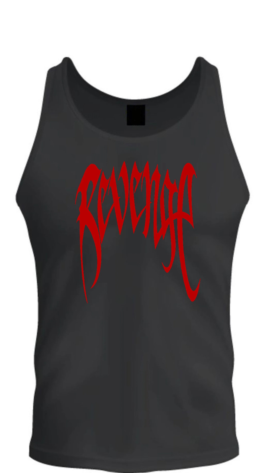 Revenge Red Gothic Style Graphic Tank Top Sleeveless Streetwear Design