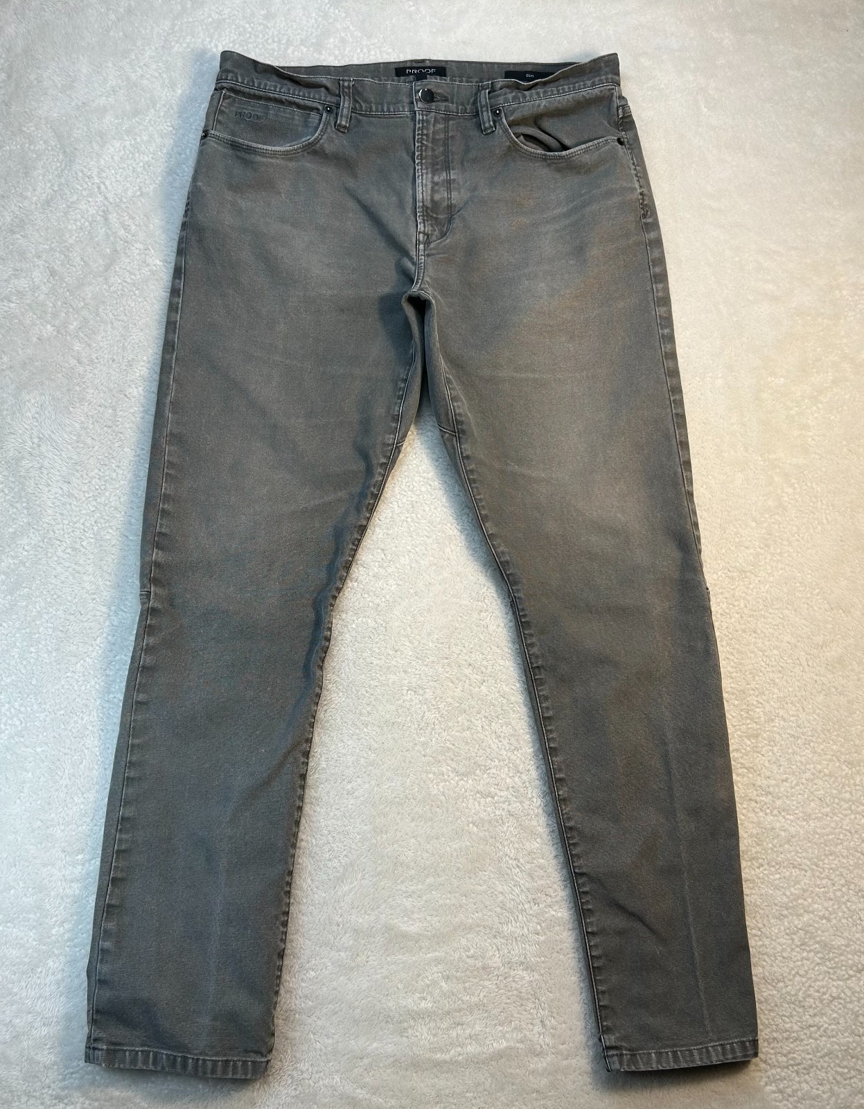Proof Rover Pants Mens 34×32 Gray Stretch Canvas Slim Fit Straight Leg “Read”