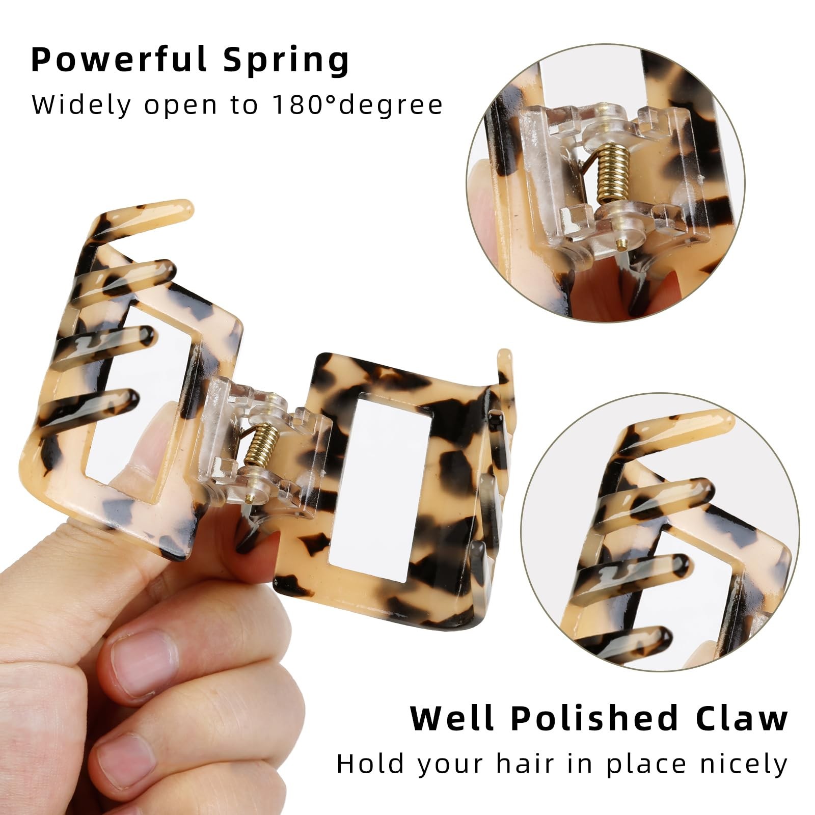 Hair Claw Clips for 4Pcs 2″ Small Claw Clips Tortoise Shell Leopard Hair Clip…