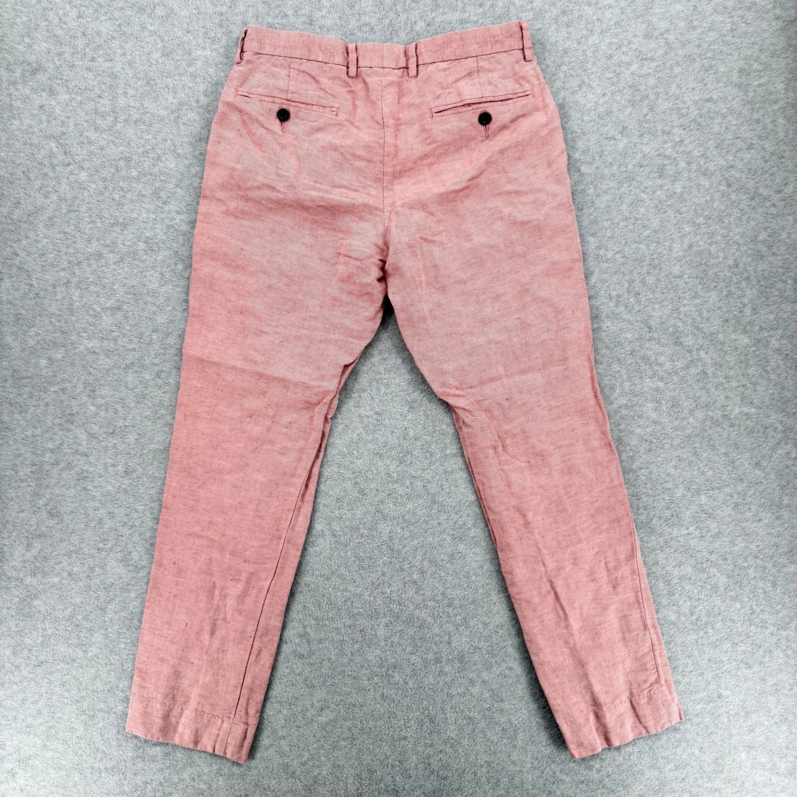 J Crew Bowery Slim Pants Mens 29×30 Pink Baird McNutt Irish Linen Blend G1780