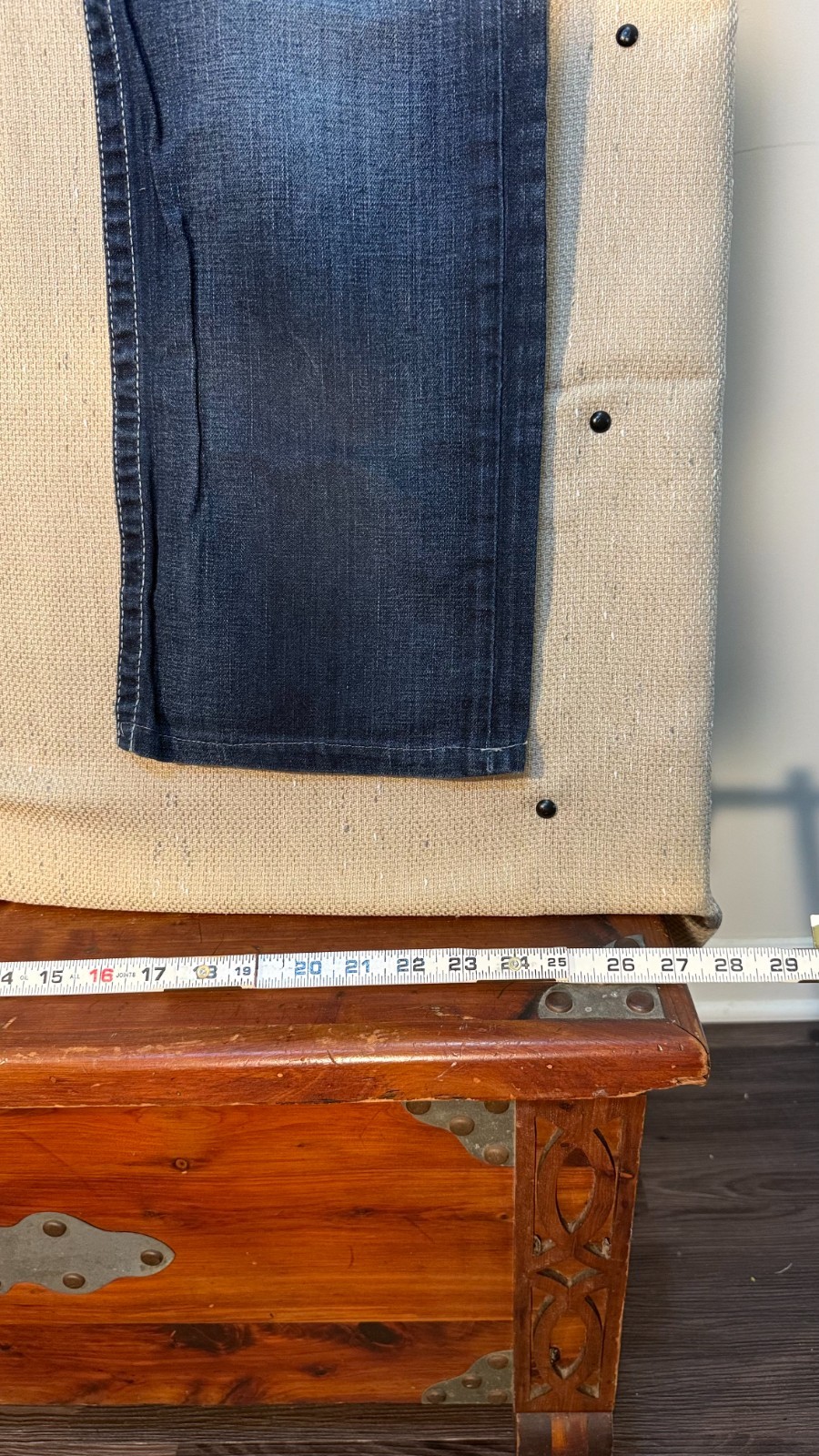 True Religion Straight Flap Red Stitch Dark Wash Jeans Mens 36×27